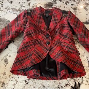Smythe Red Plaid Blazer, size S/M